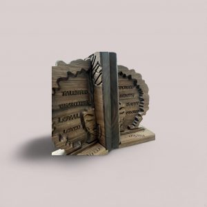 Walnut Black Girl Bookends