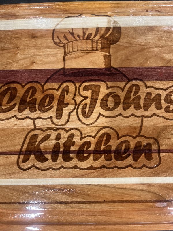 Personalized Exotic Wood Cutting Board - 2 Inch Thick - Image 4