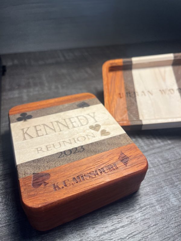 Personalized Exotic Wood Playing Card Box - Image 2
