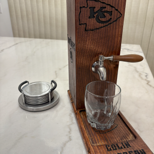Wooden Free Pour Alcohol Dispenser (Red Oak)