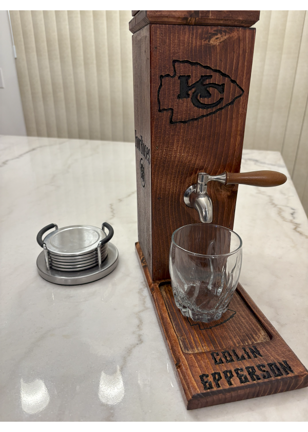 Wooden Free Pour Alcohol Dispenser - Image 4