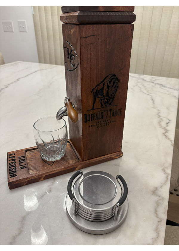 Wooden Free Pour Alcohol Dispenser - Image 3