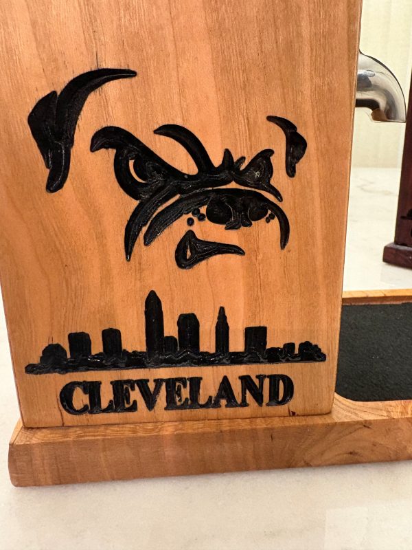 Cherry Wood Free Pour Alcohol Dispenser (Pro Football) - Image 6