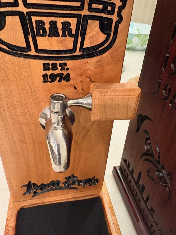 Cherry Wood Free Pour Alcohol Dispenser (Pro Football) - Image 2